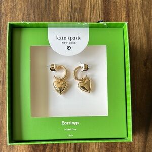 Kate Spade X Target Gold Colored Heart Earrings New In Box